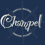 logo sidreria champel azul 180